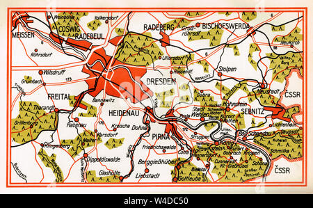 Carte de l'ex-RDA, Leipzig, 1964 Éditions Photo Stock - Alamy
