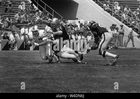 O.J. Simpson jouant avec les Bills de Buffalo est présenté par l'Oakland Raiders en 1973. Banque D'Images