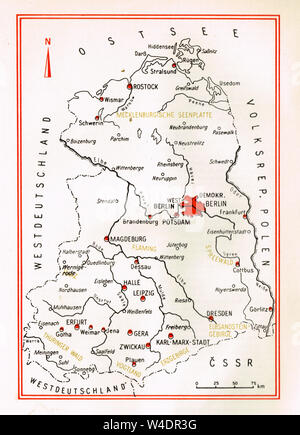 Carte de l'ex-RDA, Leipzig, 1964 Éditions Photo Stock - Alamy