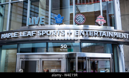 Maple Leaf Sports Divertissement  + bureaux sur 50, rue Bay, à Toronto. Banque D'Images