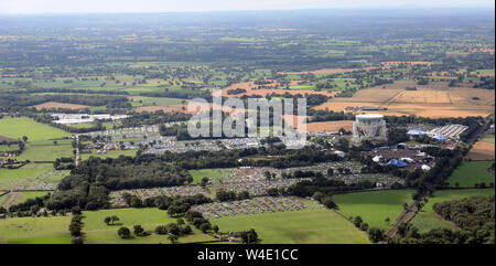 Vue aérienne prise le jour de l'alunissage le 21 juillet 2019 Festival de Bluedot Muisic détenu à Cheshire, Jodrell Bank Banque D'Images