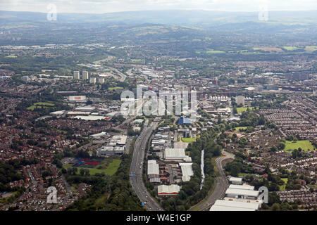 Vue aérienne de Stockport, Greater Manchester, UK Banque D'Images