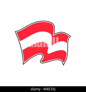 Drapeau de l'Autriche. Vector L'Autriche drapeau de vecteur. Vienne Illustration de Vecteur