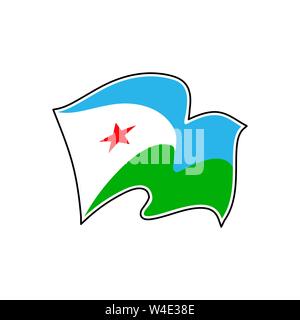 Le drapeau national de Djibouti. Drapeau de Djibouti. Symbole national de Djibouti. Vector illustration Illustration de Vecteur