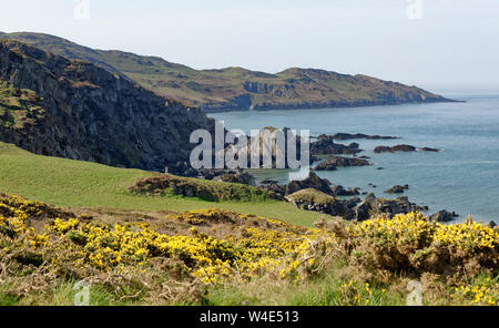 Rockham Bay & morte point vu de Bull Point, au nord de la côte du Devon, UK Banque D'Images