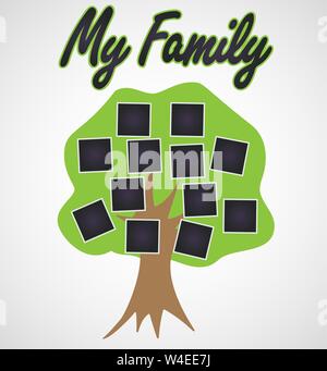Arbre généalogique famille vintage modèle vector illustration Illustration de Vecteur