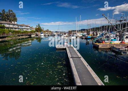 Marina à Ganges Harbour - Salt Spring Island, British Columbia, Canada Banque D'Images