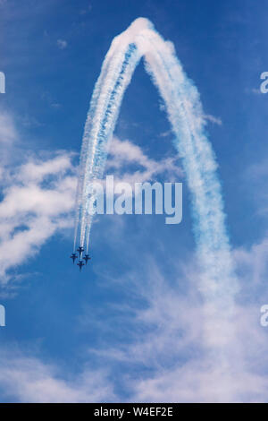 Les Blue Angels de la marine américaine (F/A-18 Hornet) - 2019 Spectacle aérien de Fort Lauderdale, Fort Lauderdale, Florida, USA Banque D'Images