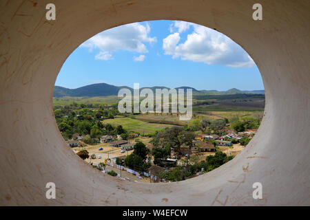 Vue depuis la tour de la Manaca Iznaga estate dans la Valle de los Ingenios de Cuba Banque D'Images