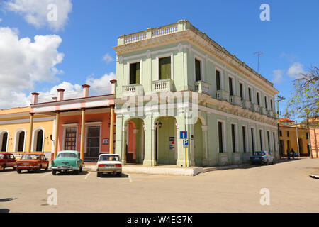 Le centre-ville de Remedios à Cuba Banque D'Images