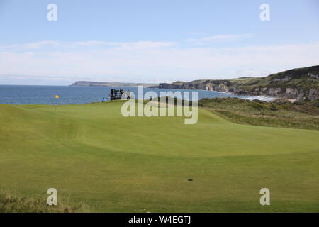 Une vue générale de la 5ème trou vert pendant le troisième tour de la 148e British Open Championship au Royal Portrush Golf Club dans le comté d'Antrim, Irlande du Nord, le 20 juillet 2019. Credit : Koji Aoki/AFLO SPORT/Alamy Live News Banque D'Images