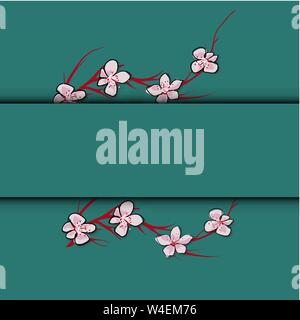 Arrière-plan modèle fleurs Sakura. Vector set de floraison de fleurs pour des invitations, cartes de vœux et le design de mode Illustration de Vecteur