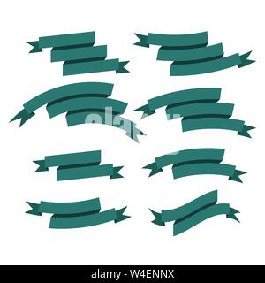 Télévision rubans bannières vecteur contexte isolé. Ruban de couleur verte. Définir des rubans ou des bannières. Vector illustration Illustration de Vecteur