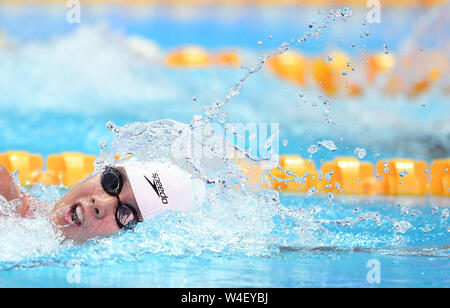 Gwangju, Corée du Sud. 23 juillet, 2019. Junxuan Yang de la concurrence de la Chine durant les 200m nage libre lors de la préliminaire Gwangju 2019 du monde de la FINA à Gwangju, Corée du Sud, le 23 juillet 2019. Credit : Tao Xiyi/Xinhua/Alamy Live News Banque D'Images