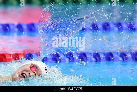 Gwangju, Corée du Sud. 23 juillet, 2019. La concurrence de la Chine de Sun Yang au cours de la Men's 800 m nage libre lors de la préliminaire Gwangju 2019 du monde de la FINA à Gwangju, Corée du Sud, le 23 juillet 2019. Credit : Tao Xiyi/Xinhua/Alamy Live News Banque D'Images