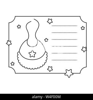 Carte avec bib pour garçon et stars vector illustration design décoration Illustration de Vecteur