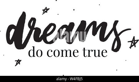 Suivez vos rêves carte. Belle affiche de la bannière de bienvenue inscription calligraphie du ruban d'or noir mot du texte. Conception à la main. B moderne manuscrite Illustration de Vecteur