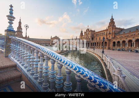 Plaza de España Square - Séville, Andalousie, Espagne Banque D'Images