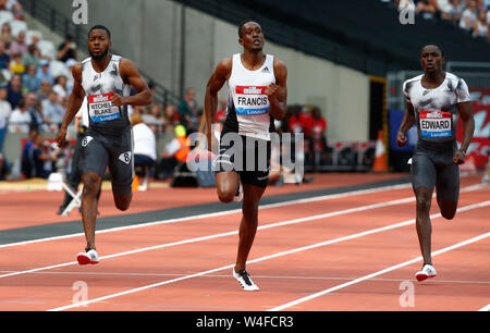 Londres, Angleterre. 21 juillet : L-R Zhenye Xie de Chine, Nathaneel Mitchell-Blake, Miguel Francis de Grande-Bretagne et d'Irlande, Alonson Edward de P Banque D'Images