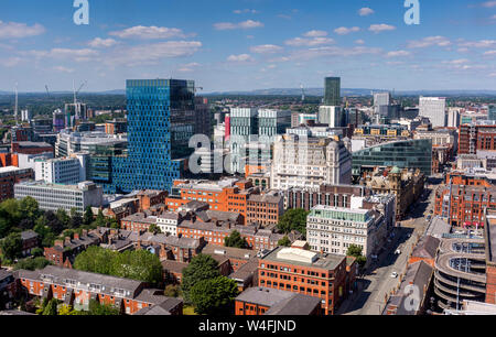 La zone de Spinningfields le nuage 23 bar dans la Beetham Tower, Manchester, Angleterre, Royaume-Uni. Banque D'Images