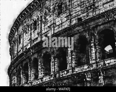 Le Colisée, nommée par les romains "Anphitheatrum Flavlum", a été construit par l'empereur Vespasien, en 72 d.c. sur, et inaugurée par son fils Tito Banque D'Images