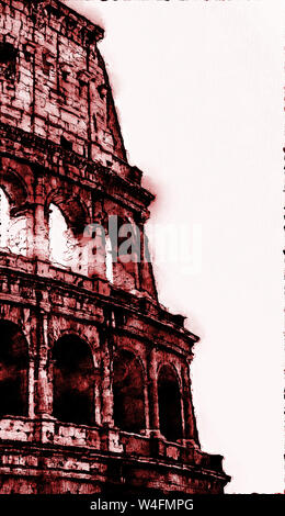 Le Colisée, nommée par les romains "Anphitheatrum Flavlum", a été construit par l'empereur Vespasien, en 72 d.c. sur, et inaugurée par son fils Tito Banque D'Images