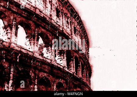 Le Colisée, nommée par les romains "Anphitheatrum Flavlum", a été construit par l'empereur Vespasien, en 72 d.c. sur, et inaugurée par son fils Tito Banque D'Images