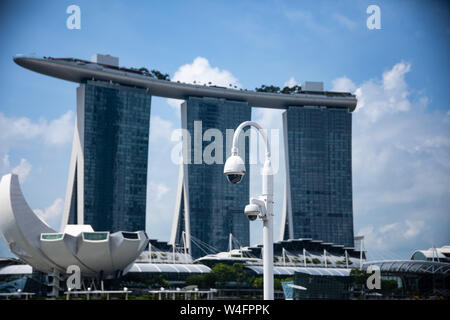 Caméra de surveillance portent atteinte ot Marina Bay Sands Singapore Banque D'Images