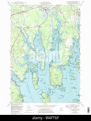 Carte historique de la USGS Maine Harrington 1051971948 Restauration 24000 Banque D'Images