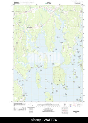 Carte historique de la USGS Maine Harrington 20110912 Restauration TM Banque D'Images