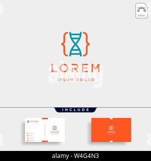 Code de l'ADN codant la molécule de conception de logo icône symbole vecteur Illustration de Vecteur