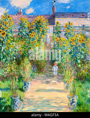 Claude Monet, la peinture, le jardin de l'artiste à Vétheuil, 1881 Banque D'Images