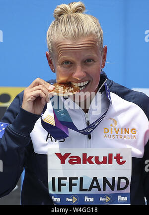 23 juillet 2019 - Gwangju, Corée du Sud - le 23 juillet 2019-Gwangju, Korea-Iffland Rhiannan du sud de l'Australie au cours d'une cérémonie Win 18e Championnats du monde FINA 2019 à Gwangju Highdiving Highdiving Femmes Chosun University Site de compétition à Gwangju, Corée du Sud. (Crédit Image : © Gwangju2019 Comité organisateur via Zuma sur le fil) Banque D'Images