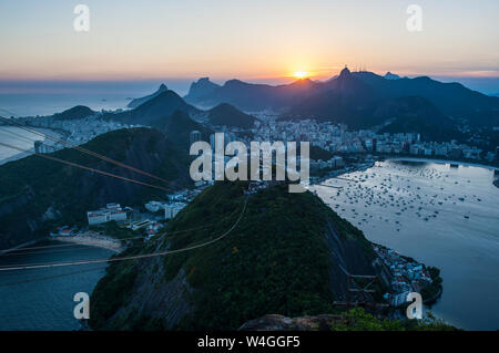 Vue depuis le Pain de Sucre, Rio de Janeiro, Brésil Banque D'Images
