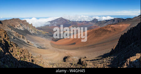 Cratère du volcan Haleakala, le Parc National de Haleakala, Maui, Hawaii, USA Banque D'Images