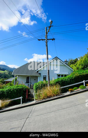 Baldwin Street, la rue résidentielle la plus raide, Dunedin, île du Sud, Nouvelle-Zélande Banque D'Images