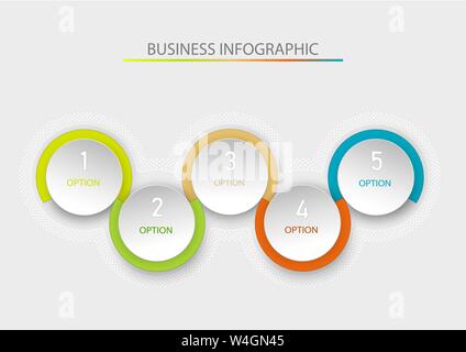 Abstract infographic template avec un cinq étapes. Vector illustration. Illustration de Vecteur
