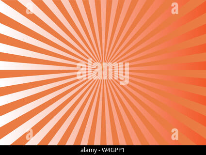 Orange et blanc rétro gradient linéaire abstract background sunburst Banque D'Images