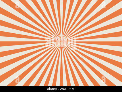 Blanc et orange retro abstract background sunburst Banque D'Images