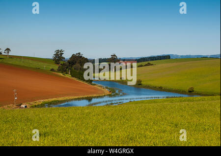 Les terres agricoles près de Wilsons Promontory National Park, Victoria, Australie Banque D'Images