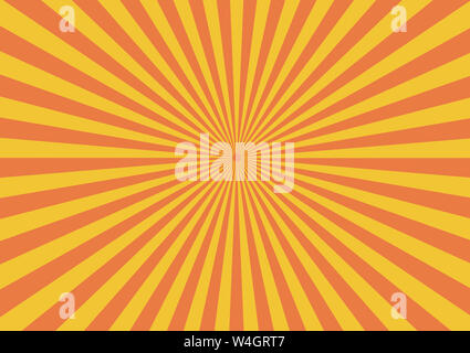 Sunburst orange et jaune retro abstract background Banque D'Images