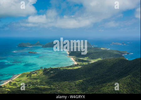 Vue depuis le mont Lidgbird sur Lord Howe Island, New South Wales, Australie Banque D'Images