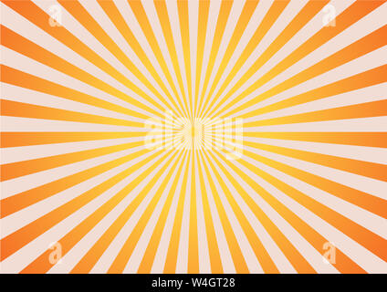 Jaune orange et blanc sunburst retro abstract background Banque D'Images