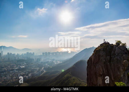 Lion Rock Country Park et Kowloon, Hong Kong, Chine Banque D'Images