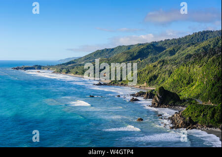 Les zones intactes de la côte ouest de l'île du Sud entre Greymouth et Westport, New Zealand Banque D'Images