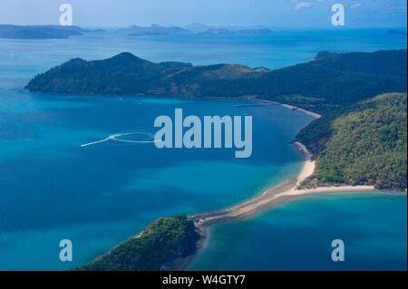 Vue aérienne de l'Whitsunday Islands, Queensland, Australie Banque D'Images