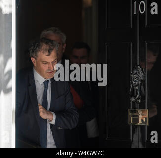 Downing Street, London, UK. 23 juillet 2019. Julian Smith, whip en chef, feuilles 10 Downing Street après la dernière réunion du cabinet présidé par PM Theresa mai et avant que Boris Johnson est annoncé comme nouveau. Credit : Malcolm Park/Alamy Live News. Banque D'Images