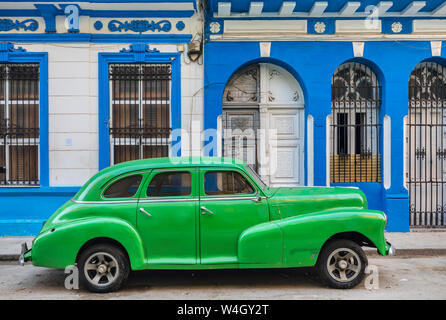 Garé freen vintage car, La Havane, Cuba Banque D'Images