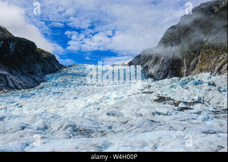 L'immense champ de glace du glacier Fox, île du Sud, Nouvelle-Zélande