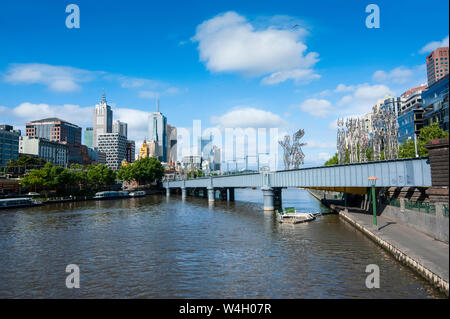 Le coeur de Melbourne sur le fleuve Yarra, Victoria, Australie Banque D'Images